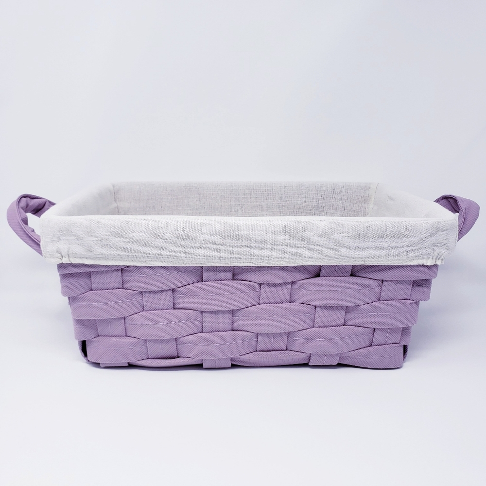 Storage Basket with Canvas Liner - Lavender